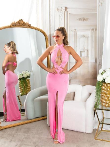 Koucla Sexy Neckkleid rückenfrei mit Strass Neuheiten