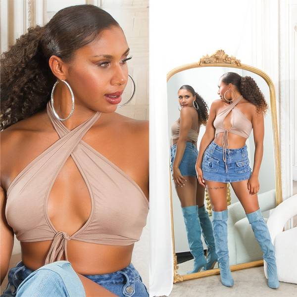 Koucla Sexy Koucla Sommer Neckholder Crop Top mit Cut Out Bestseller