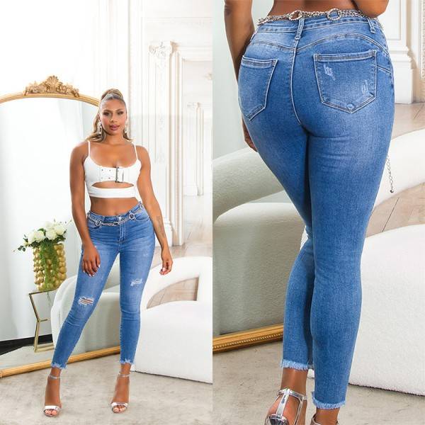 Koucla Sexy Highwaist Push Up Skinny Jeans Used Look Sonderangebote