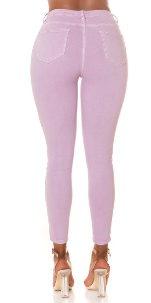 Koucla Sexy Highwaist Jeans "flieder" mit Knopf-Details Super Sparpreis