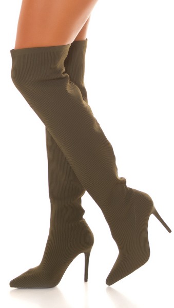 Koucla Sexy Musthave Overknee Stiefel gerippt Letzte 3 Tage