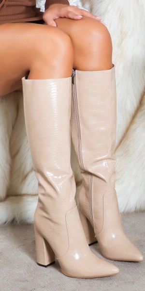 Koucla Sexy Musthave Stiefel in Kroko Optik Bis zu 65% Rabatt