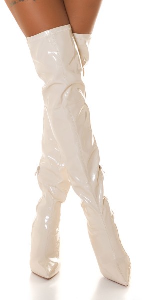 Koucla Soo Sexy! Latexlook Highheel Overknees Sonderangebot der Fabrik