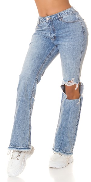 Koucla Sexy Bootcut Highwaist Jeans mit Cut-outs Sonderangebot