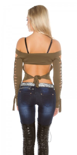 Koucla Sexy KouCla Shirt mit sexy Rissen Großer Ausverkauf