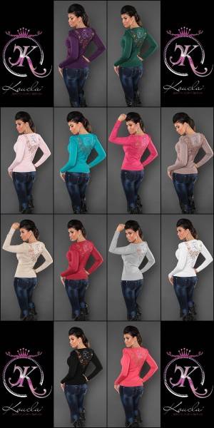 Koucla Sexy KouCla Pulli mit Puffärmeln und Stickerei Cyber Monday