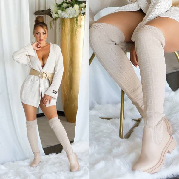 Koucla Sexy Fashionista Stoff Overknees Valentinstagsangebot