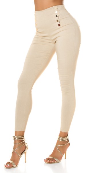 Koucla Sexy Highwaist Hose mit Deko Knöpfen Blitzverkäufe