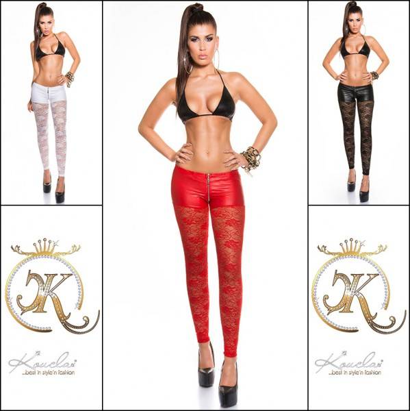 Koucla Sexy KouCla Spitzenleggings mit Reißverschluss Fabrikpreis