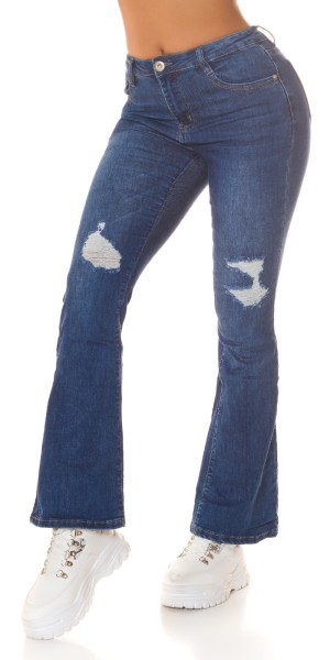 Koucla Sexy Highwaist Wide Leg Jeans im Used Look Osterangebot