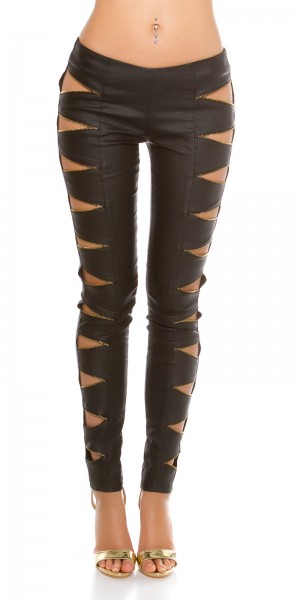 Koucla Sexy KouCla Lederlook Hose open Zips Lagerräumung
