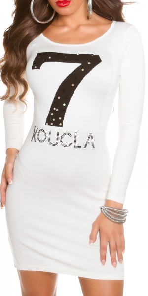 Koucla Trendy Koucla Feinstrick-Kleid mit Strasssteinen Letzte 3 Tage