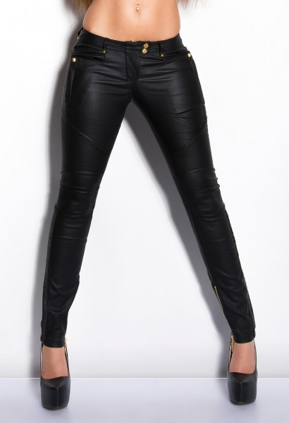 Koucla Sexy KouCla Treggings mit Nieten und Lederlook Letzte 2 Tage