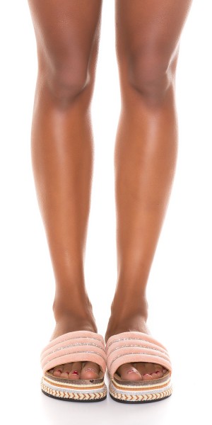 Koucla Sexy Plateau Pantoletten mit Strass Sonderangebot der Fabrik