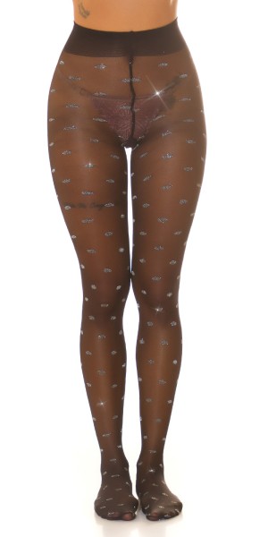 Koucla Sexy Strumpfhose mit Glitzer Punkten Blitzverkäufe