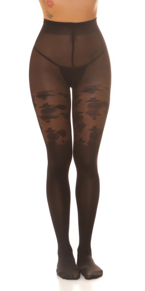 Koucla Sexy Strumpfhose mit floralem Print Fabrikpreis