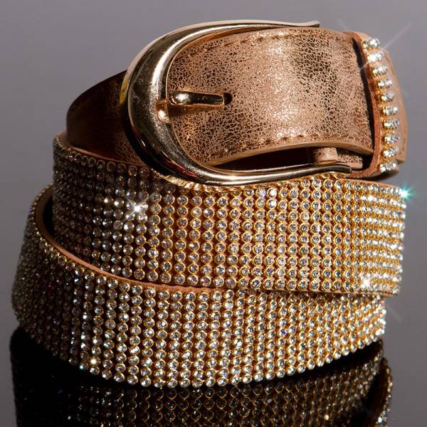 Koucla Sexy Lederlook Gürtel mit Strass Saisonschlussverkauf