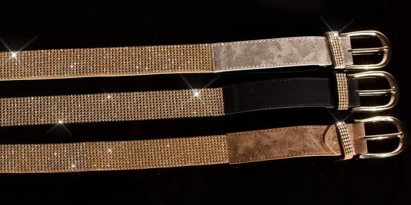 Koucla Sexy Lederlook Gürtel mit Strass Saisonschlussverkauf