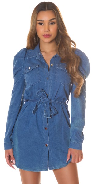 Koucla Sexy Sommer Jeanskleid mit Gürtel Top Angebot