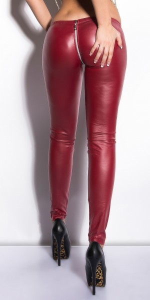 Koucla Sexy KouCla Leggings im Wetlook mit Zipper Online Shopping