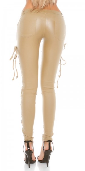 Koucla Sexy KouCla Lederlook Hose mit Schnürung Osterangebot