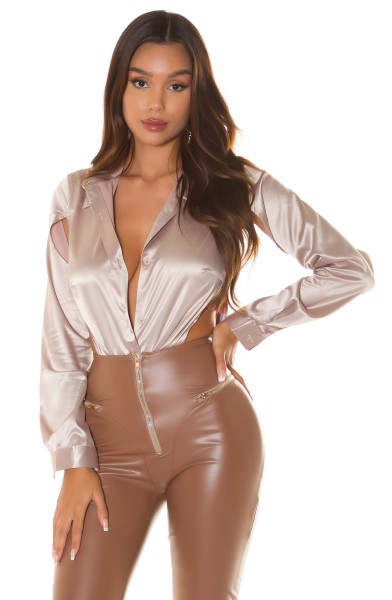Koucla Sexy Koucla Satin look Bluse Kim K Look Blitzverkäufe