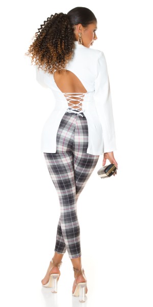 Koucla Sexy Highwaist Hose mit Karomuster und Taschen Limitierter Zeitrabatt