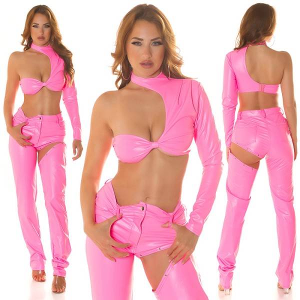 Koucla Sexy Koucla Kim K. Style One Arm Crop Top Leder Look Zeitbegrenzte Promotion