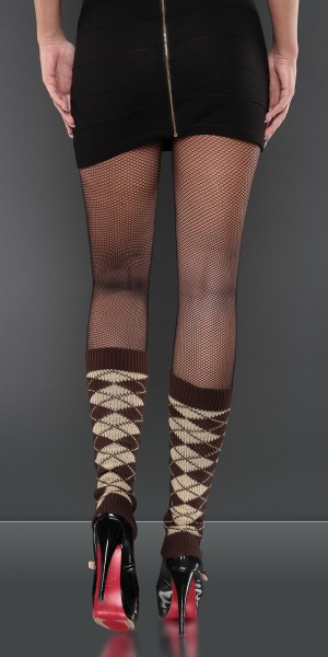 Koucla Sexy Beinstulpen mit Argyle-Muster Schlussverkauf