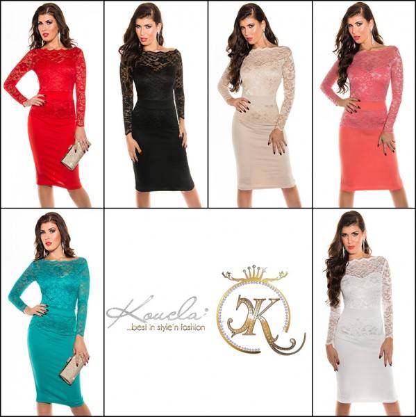 Koucla Sexy KouCla Midi-Dress mit Spitze Weihnachtsangebot