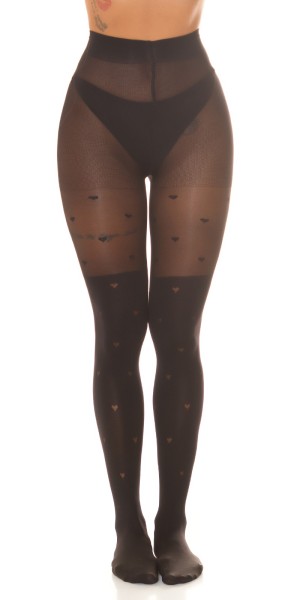 Koucla Sexy Strumpfhose "Hearts" im Overknee-Look Räumungsverkauf