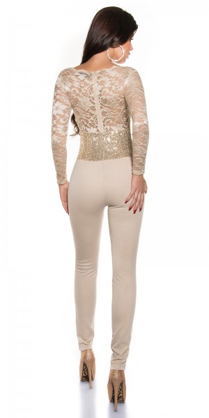 Koucla Sexy KouCla Partyoverall langarm Spitze+Pailletten Begrenzte Freigabe