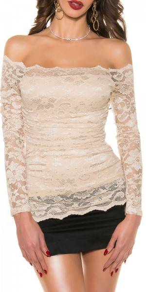 Koucla Sexy KouCla Spitzenshirt schulterfrei
