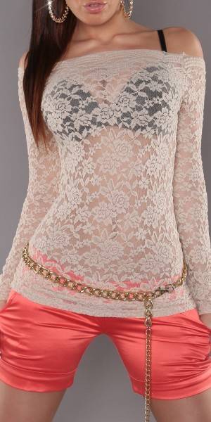 Koucla Sexy Longsleeve Spitzenshirt Begrenztes Angebot