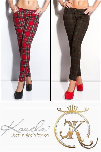 Koucla Sexy KouCla Hose mit Karo-Print Weihnachtsangebot