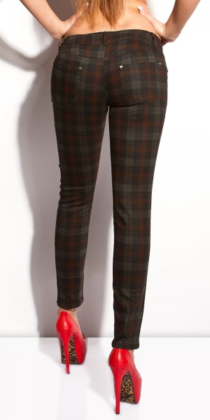 Koucla Sexy KouCla Hose mit Karo-Print Weihnachtsangebot