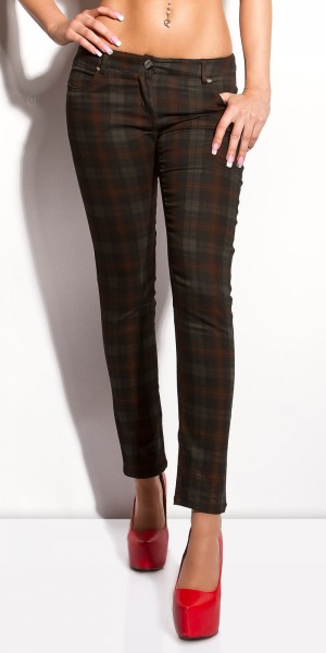 Koucla Sexy KouCla Hose mit Karo-Print Weihnachtsangebot