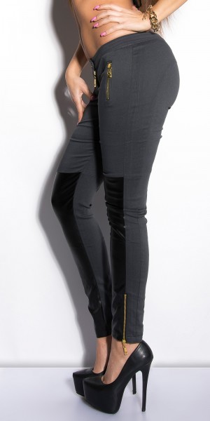 Koucla Sexy KouCla Skinny-Hose mit Zips und Lederlook Muttertagsangebot