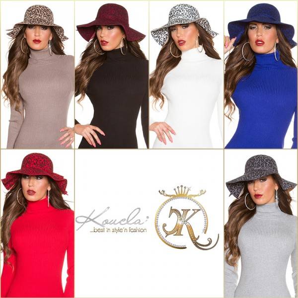Koucla Trendy Floppy Leo Filz Hut mit Zierband Online Outlet