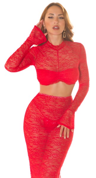 Koucla Sexy Koucla cropped Langarmshirt aus Spitze Letzte 3 Tage