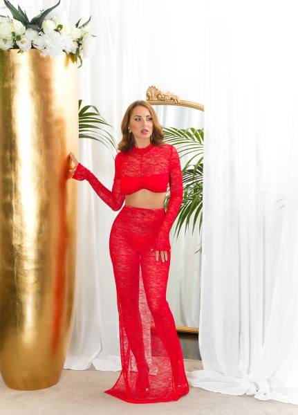 Koucla Sexy Koucla cropped Langarmshirt aus Spitze Letzte 3 Tage