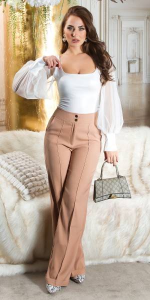 Koucla Sexy Koucla Highwaist Stoffhose mit weitem Bein