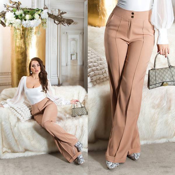 Koucla Sexy Koucla Highwaist Stoffhose mit weitem Bein Kostenloser Versand international