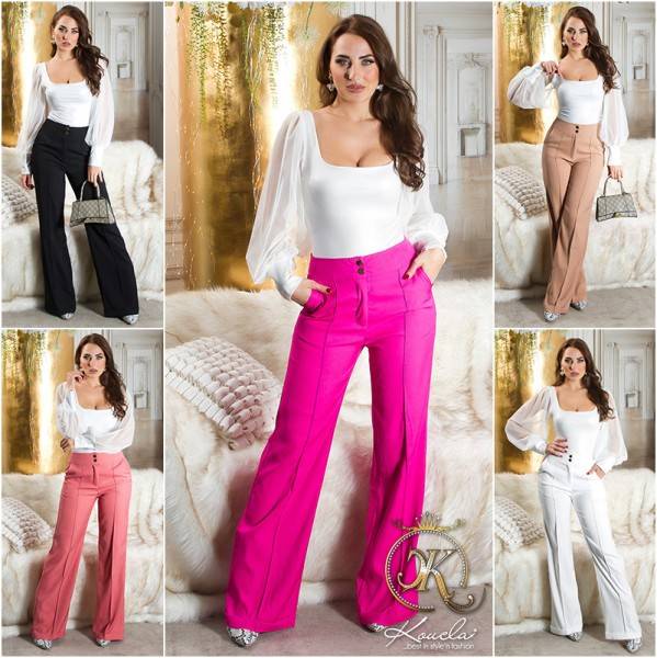 Koucla Sexy Koucla Highwaist Stoffhose mit weitem Bein Kostenloser Versand international