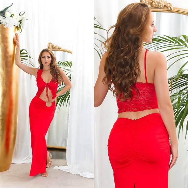 Koucla Sexy Koucla Spitzen Crop Top zum binden Hotsell