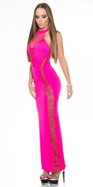 Koucla Sexy Neck-Kleid mit Spitzenstoff und geschnürt Exklusivangebot