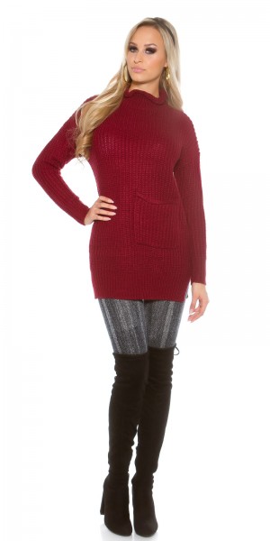 Koucla Sexy KouCla Grobstrick Rollkragen Pulli mit Tasche Osterangebot