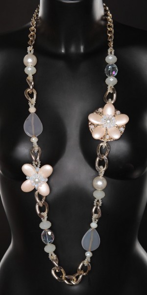 Koucla Trendy Halskette mit Perlen und Blumen VIP-Rabatte