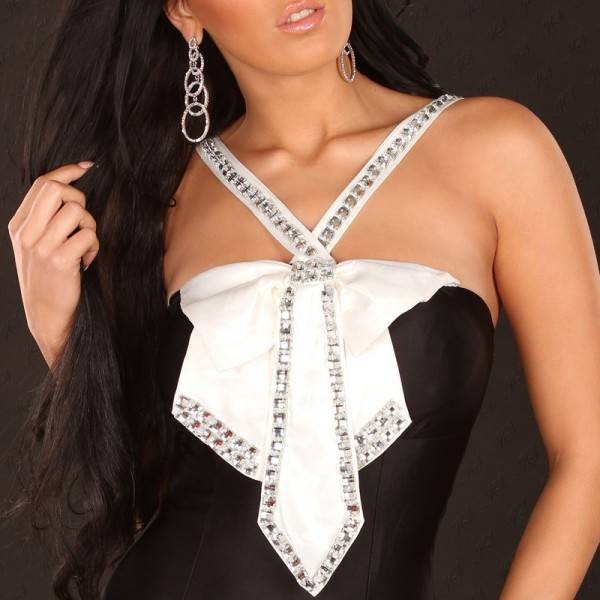 Koucla Sexy Party-Minikleid mit Schleife+Krawatte-Look Bis zu 50% Rabatt