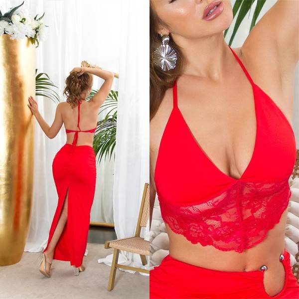 Koucla Sexy Koucla Neckholder Lace Crop Top / Bustier Bis zu 60% Rabatt